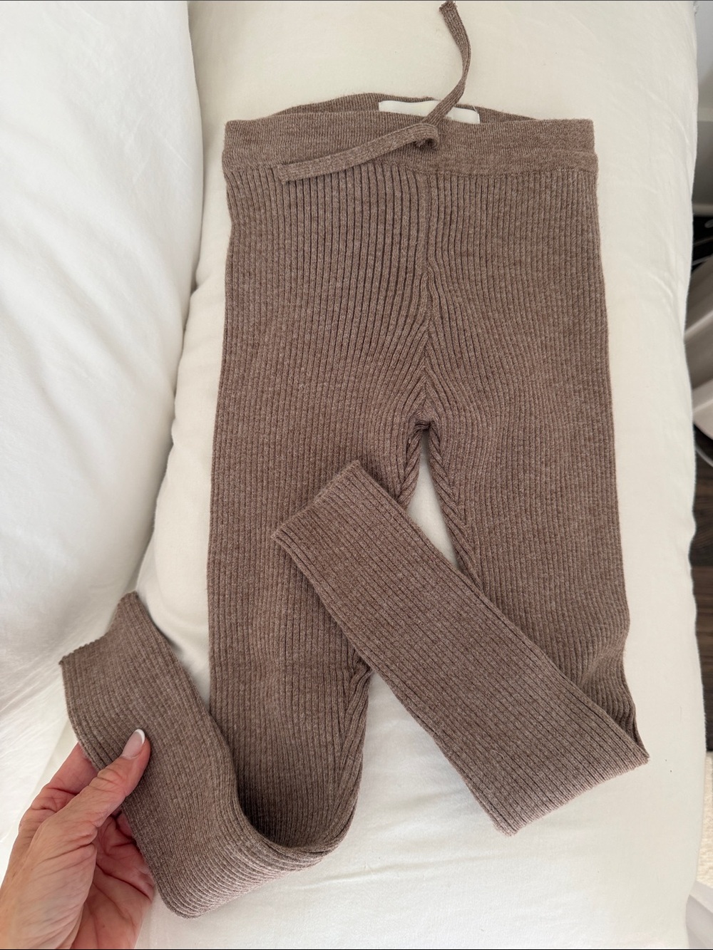 Zara Ribbed Knit Bottoms in Brown - size 6